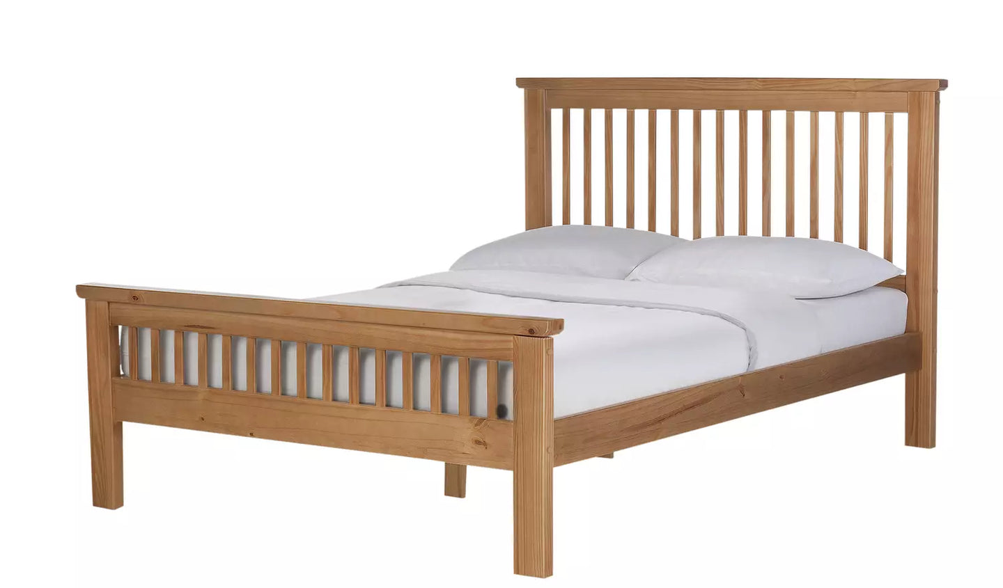 Aubrey Small Double Wooden Bed Frame - Oak Stain